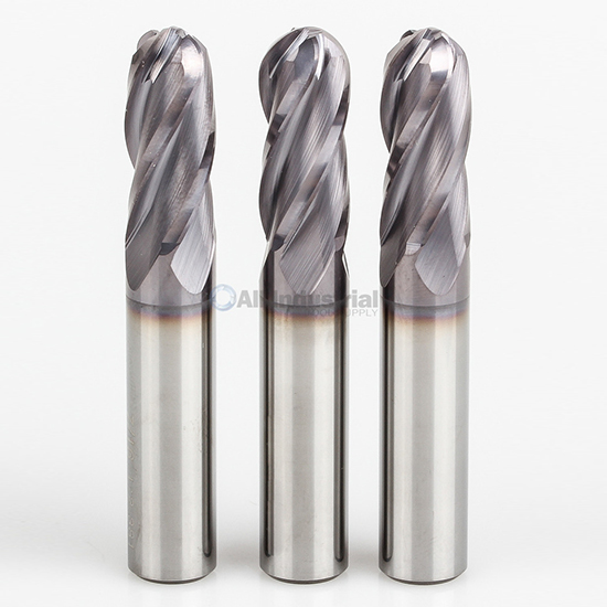 3//16/" 3 Flute Single End 30 Degree Carbide End Mill USA TiCN Coated