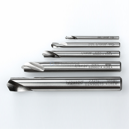 YG1 NC Spotting Drill 8 Cobalt HSS 1/8 to 1/2" 120 Degree 5 Pc Set CNC